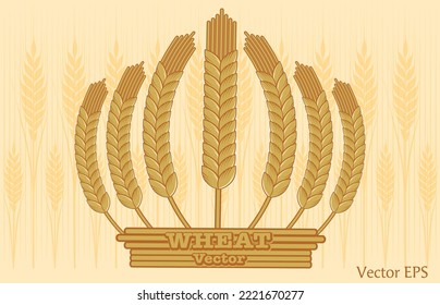 Bunch of wheat ears. Cereal ears. elements of wheat grain, prosperity symbol.