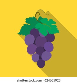 Bunch of wine grapes icon in flate style isolated on white background. Spain country symbol stock vector illustration.