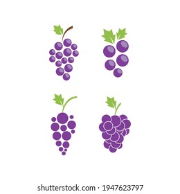 Bunch of wine grapes with leaf icon