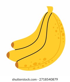 Bunch of yellow bananas. Flat vector illustration.