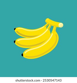 Lots de fruits frais à la banane isolés sur fond bleu. Illustration vectorielle. 