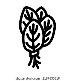 bunches spinach line icon vector. bunches spinach sign. isolated contour symbol black illustration