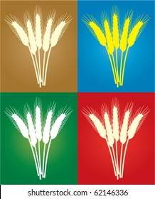 bunches of vector wheat ears