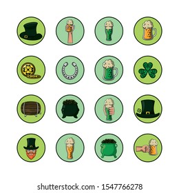buncle of saint patricks day celebration icons vector illustration design