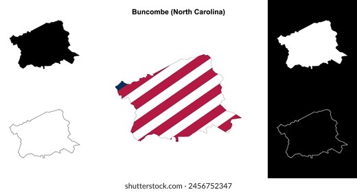 Buncombe County (North Carolina) outline map set