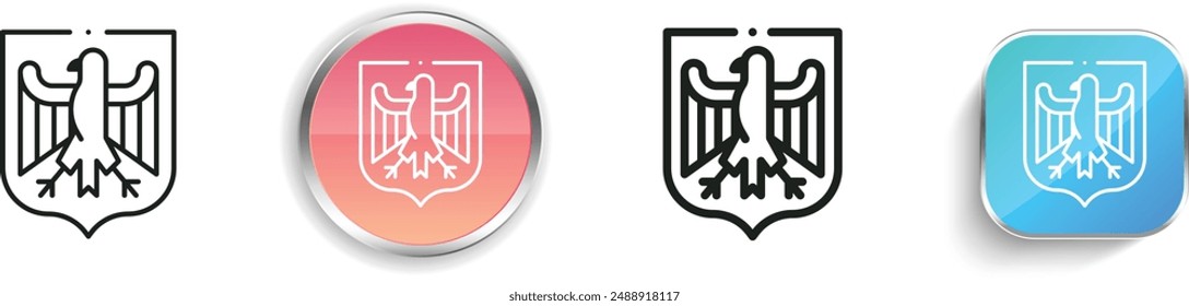 Bundesadler icon. Thin Linear, Regular and Button Style Design Isolated On White Background