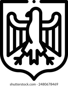 Bundesadler icon. Thin Linear Style Design Isolated On White Background