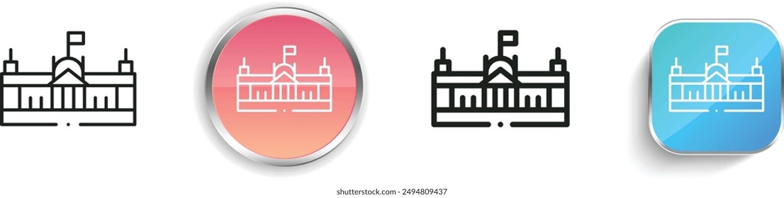 bundestag icon. Thin Linear, Regular and Button Style Design Isolated On White Background