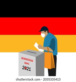 Bundestagswahl 2021. Parliamentary elections in Germany on 26 September 2021.Vector illustration.