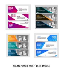 Bundle of 12 abstract design banner web template.vector design