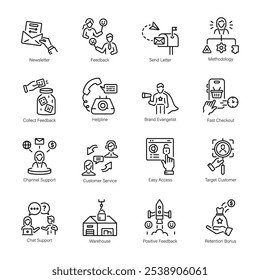 Paket mit 16 Symbolen für die Customer Help Line 

