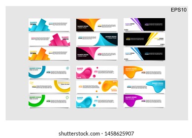 Bundle of 18 abstract design banner web template.vector design