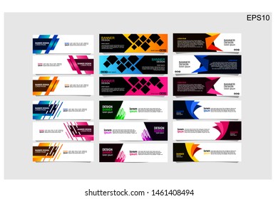 Bundle of 18 abstract design banner web template.vector design