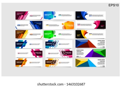 Bundle of 18 abstract design banner web template.vector design