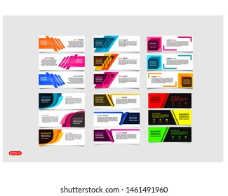 Bundle of 18 Vector abstract design banner web template.
