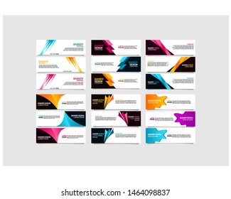 Bundle of 18 Vector abstract design banner web template.