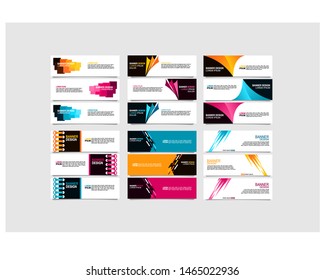 Bundle of 18 Vector abstract design banner web template.
