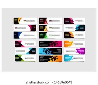 Bundle of 18 Vector abstract design banner web template.