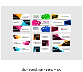 Bundle of 18 Vector abstract design banner web template.