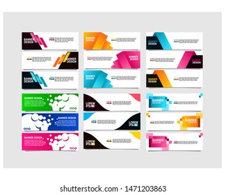 Bundle of 18 Vector abstract design banner web template.