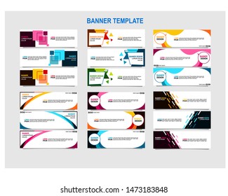 Bundle of 18 Vector abstract design banner web template.