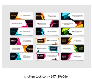 Bundle of 18 Vector abstract design banner web template.