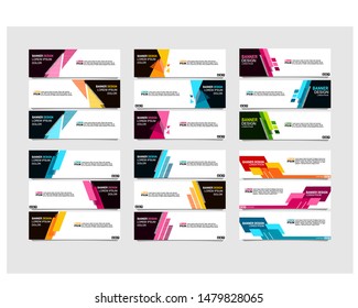 Bundle of 18 Vector abstract design banner web template.