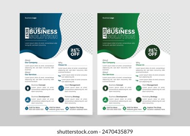 A bundle of 2 templates of a4 flyer,Corporate creative colorful business flyer template design set, abstract business flyer, vector template design or business poster template design.
