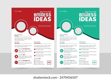 A bundle of 2 templates of a4 flyer,Corporate creative colorful business flyer template design set, abstract business flyer, vector template design or business poster template design.
