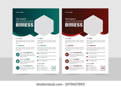 Un Paquete de 2 Plantillas de volante a4, conjunto de diseño de Plantilla de volante de negocios colorido creativo Corporativa, volante de negocios abstracto, diseño de Plantilla de Vector o diseño de Plantilla de póster de negocios.
