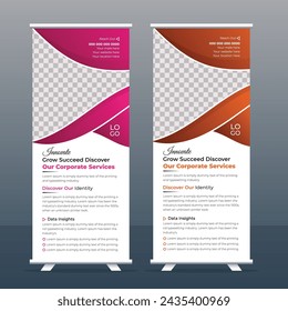 A bundle of 2 templates of different colors Roll up banner template