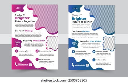  A bundle of 2 templates of different colors and editable vector template design.
set of business flyer with modern style and minimalist concept use for business presentation and promotion .