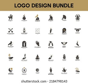 Bundle of 30 logo design vector illustration