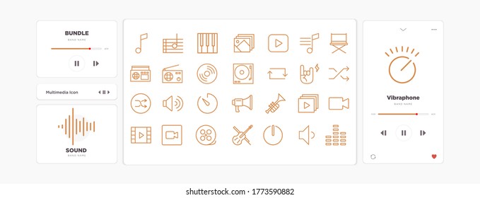 bundle of 30 multimedia icon