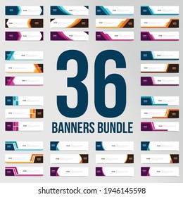 Bundle Of 36 Vector Abstract Banner Design Web Template