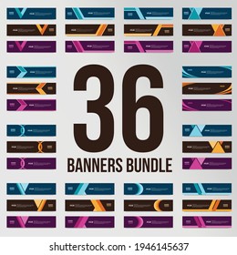 Paquete De 36 Vectores Resumen De Banner Diseño De Plantilla Web