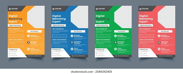 a bundle of 4 templates: abstract business flyer, vector template design in A4 size. perfect for creative professional business. brochure, cover, poster, annual report, flyer
