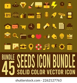 BUNDLE 45 SEEDS ICON BUNDLE SOLID COLOR VECTOR ICON