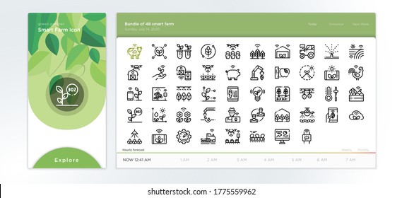 bundle of 48 smart farm icon