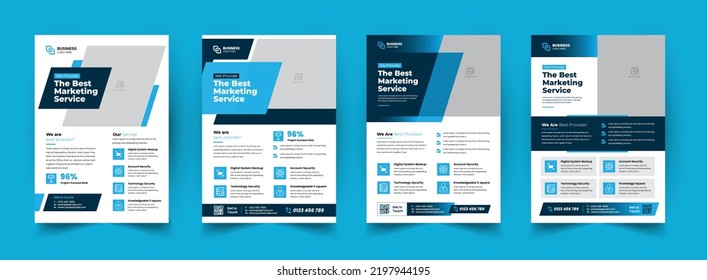 a bundle of 5 templates of a4 flyer, Flyer template layout design. business flyer, brochure, magazine or flier mockup in bright colors. perfect for creative professional business. vector template	