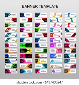 Bundle of 60 Vector abstract design banner web template.