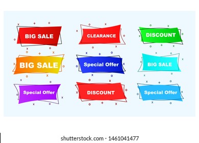 Bundle of 9 sale banner template.vector design