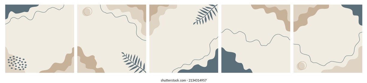 Bundle of abstract aesthetic backgrounds on pastel color suitable for carousel template, banner, poster, flyer, social media posts, cover, etc.