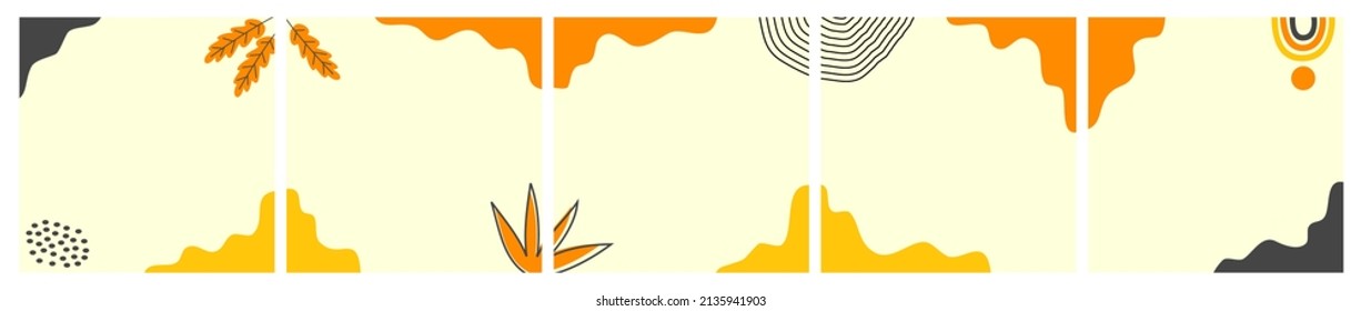 Bundle of abstract fall backgrounds suitable for banner, poster, flyer, social media post or stories, carousel template, cover, feed.