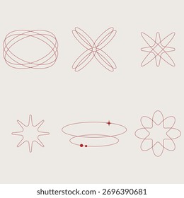 Paquete de composiciones abstractas de arte de líneas geométricas que presentan Formas lineales minimalistas, elegantes patrones de estructura de alambre, curvas dinámicas y formas futuristas. Ilustraciones vectoriales modernas ideales para b digital