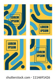 Bundle abstract modern different geometric shape line background. Vector main page cover