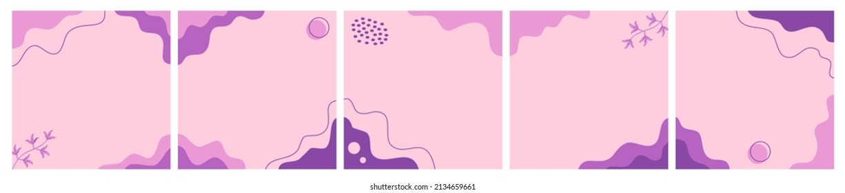 Bundle of abstract nature backgrounds on pastel color suitable for banner, poster, flyer, social media post or stories, carousel template, feed.