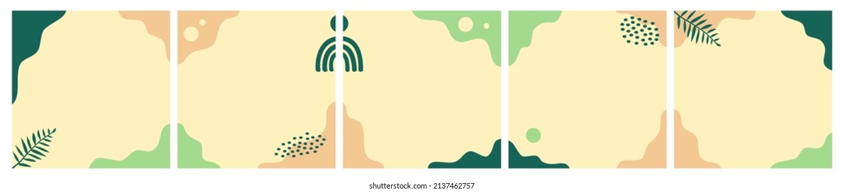 Bundle of abstract nature backgrounds suitable for carousel template, banner, poster, flyer, social media post or stories, cover, etc.