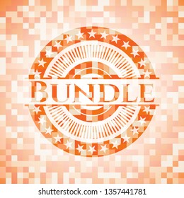 Bundle abstract orange mosaic emblem