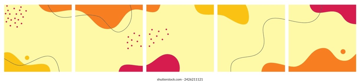 Bundle of Abstract Seasonal Background for Social Media Post, ad, Sale, Banner, Microblog, Carousel Template, Card.